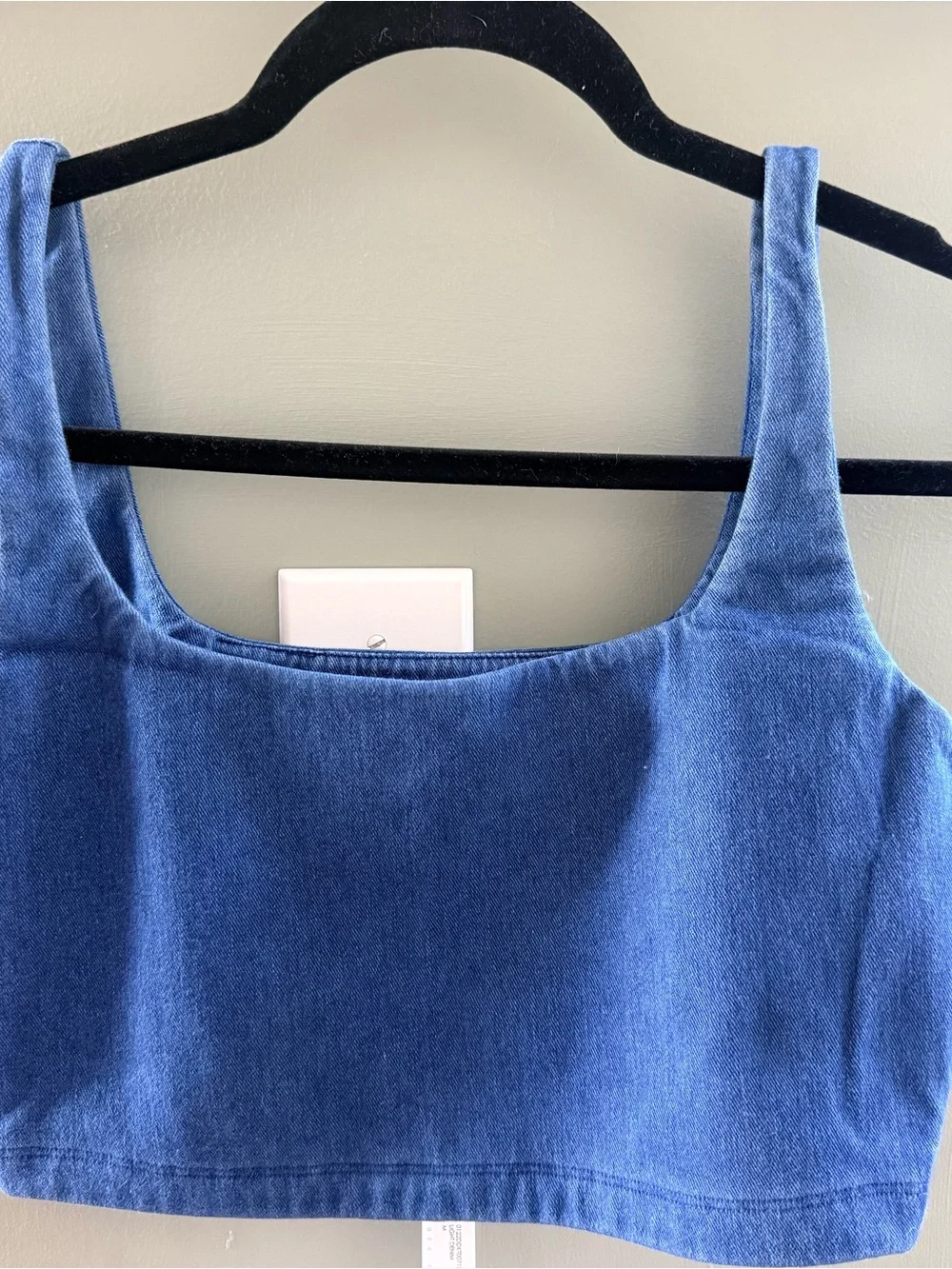 Susana Monaco Denim Blue Crop Top & Mini Skirt SET Small $255 Retail. *SET*